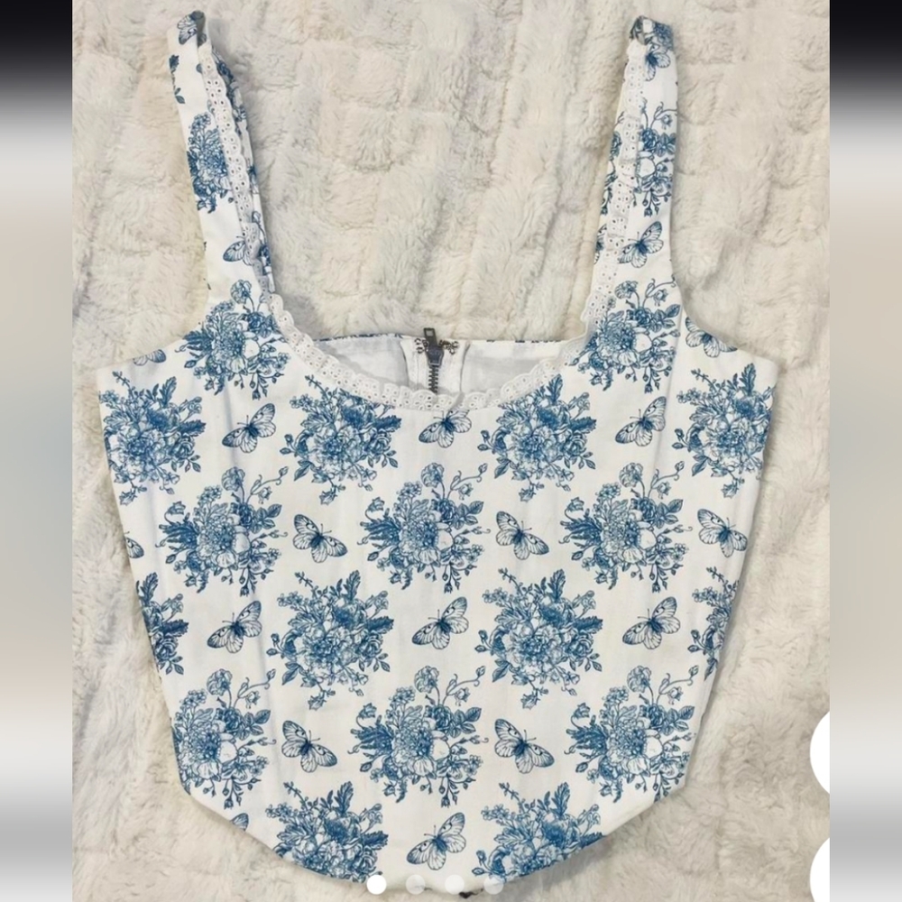 With Jean Cindy Butterfly Cottage Core Corset